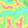 Mapa topográfico Pahuatla, altitud, relieve