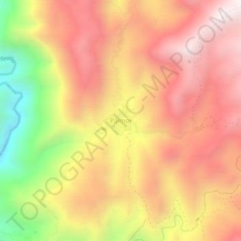Mapa topográfico Palmor, altitud, relieve
