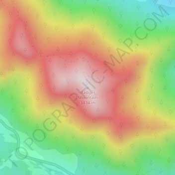 Mapa topográfico Badger Mountain, altitud, relieve