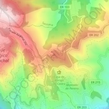 Mapa topográfico Poiso, altitud, relieve