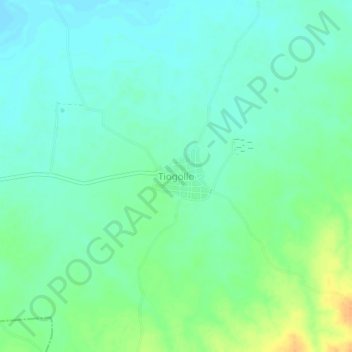 Mapa topográfico Tiogollo, altitud, relieve