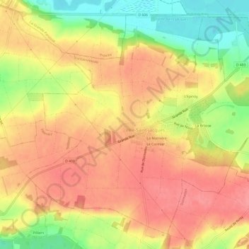 Mapa topográfico L'Orme Nochet, altitud, relieve