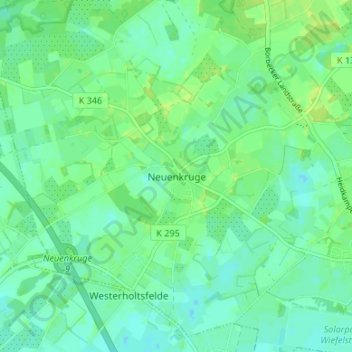 Mapa topográfico Neuenkruge, altitud, relieve
