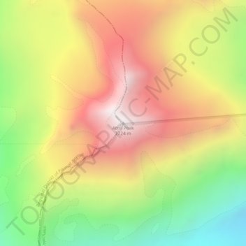 Mapa topográfico Atna Peak, altitud, relieve