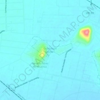 Mapa topográfico Guadalupe Septién, altitud, relieve