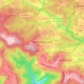 Mapa topográfico Neufürstenhütte, altitud, relieve