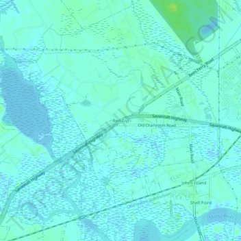 Mapa topográfico Red Top, altitud, relieve