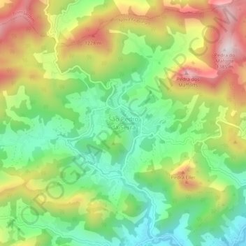 Mapa topográfico São Pedro da Serra, altitud, relieve