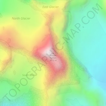 Mapa topográfico Mount Forbes, altitud, relieve