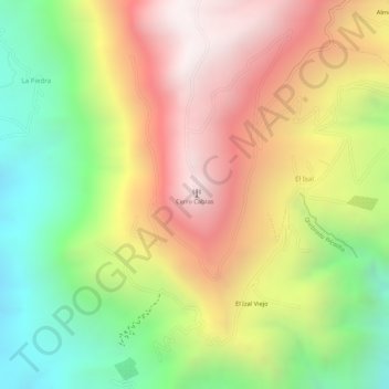 Mapa topográfico Cerro Cabras, altitud, relieve