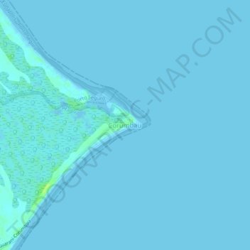 Mapa topográfico Corumbau, altitud, relieve