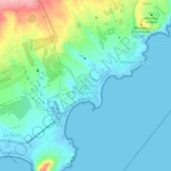 Mapa topográfico El Cabezo, altitud, relieve