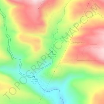 Mapa topográfico Cachoeira do Abismo, altitud, relieve
