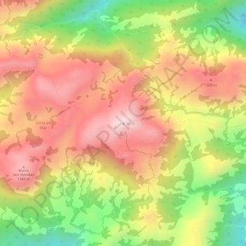 Mapa topográfico Morro da Igrejinha, altitud, relieve