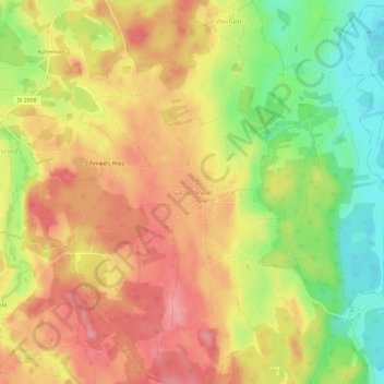 Mapa topográfico Sulzschneid, altitud, relieve