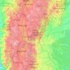 Mapa topográfico Cordillera de los Llanganates, altitud, relieve