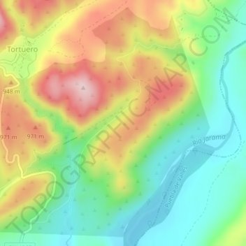 Mapa topográfico Alto de Monte, altitud, relieve