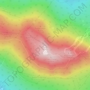 Mapa topográfico Eckstein, altitud, relieve