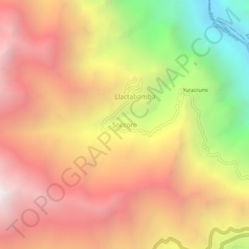 Mapa topográfico Soccoro, altitud, relieve