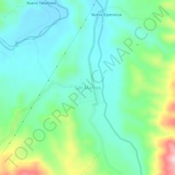 Mapa topográfico San Marcos, altitud, relieve