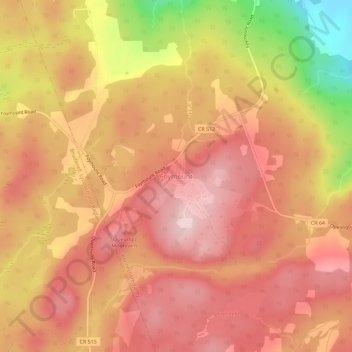 Mapa topográfico Foymount, altitud, relieve