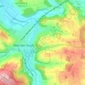 Mapa topográfico Wasenhof, altitud, relieve
