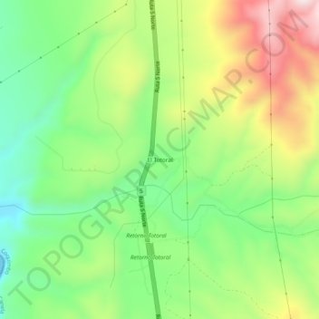 Mapa topográfico El Totoral, altitud, relieve