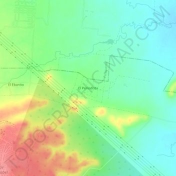 Mapa topográfico El Periodista, altitud, relieve
