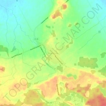 Mapa topográfico Beachburg, altitud, relieve