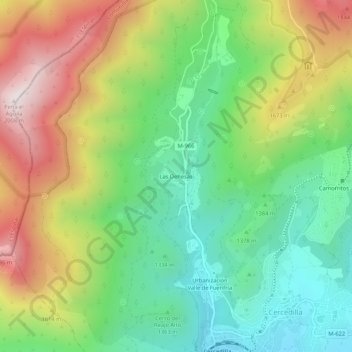 Mapa topográfico Las Dehesas, altitud, relieve