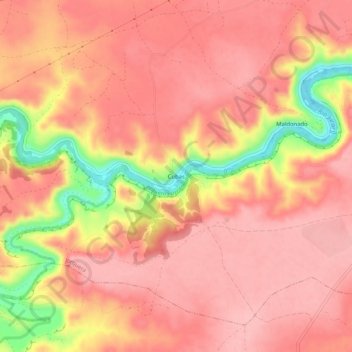 Mapa topográfico Cubas, altitud, relieve
