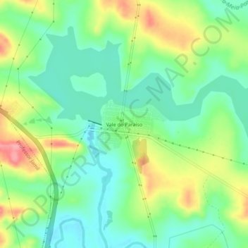 Mapa topográfico Vale do Paraíso, altitud, relieve