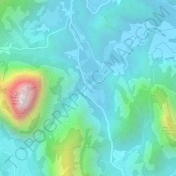 Mapa topográfico Arapoca, altitud, relieve