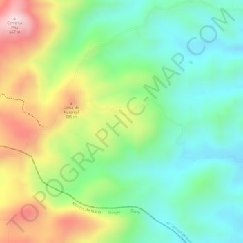 Mapa topográfico El Naranjal, altitud, relieve