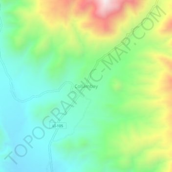 Mapa topográfico Collambay, altitud, relieve