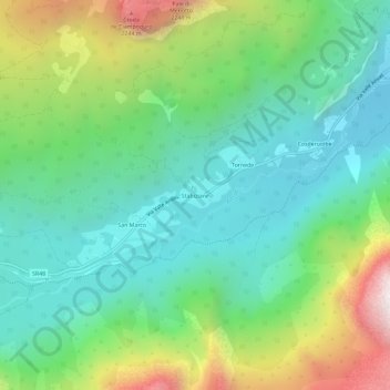 Mapa topográfico Stabiziane, altitud, relieve