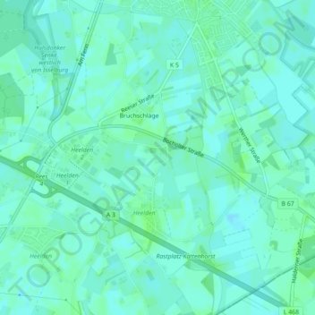 Mapa topográfico Finkenbusch, altitud, relieve