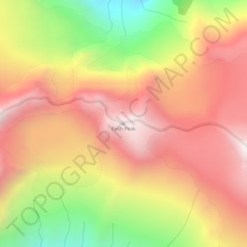 Mapa topográfico Faith Peak, altitud, relieve