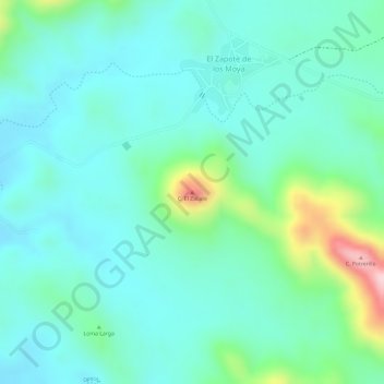 Mapa topográfico C. El Zacate, altitud, relieve