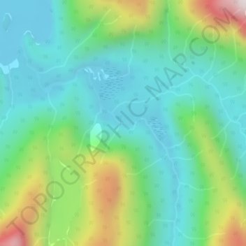 Mapa topográfico Coast Mountains, altitud, relieve