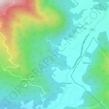 Mapa topográfico San Gabriel, altitud, relieve