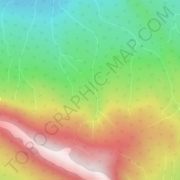 Mapa topográfico Rocky Mountains, altitud, relieve