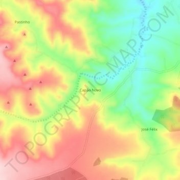 Mapa topográfico Capão Novo, altitud, relieve