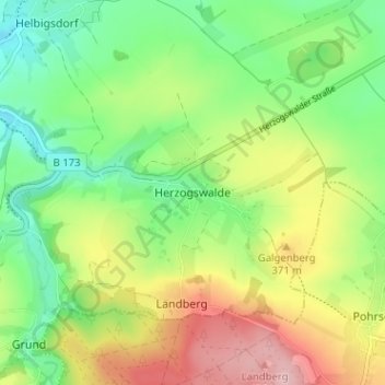 Mapa topográfico Herzogswalde, altitud, relieve