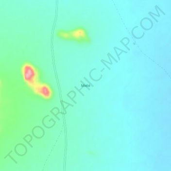 Mapa topográfico Miélé, altitud, relieve