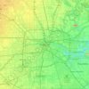 Mapa topográfico Houston, altitud, relieve
