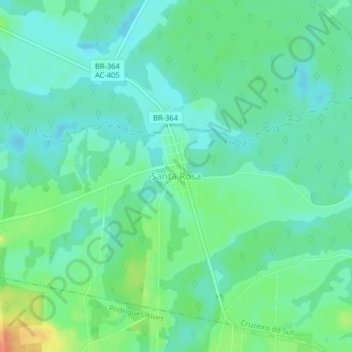 Mapa topográfico Santa Rosa, altitud, relieve
