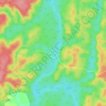 Mapa topográfico Garimpo do Juma, altitud, relieve