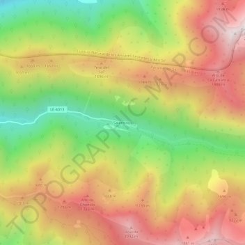 Mapa topográfico Salentinos, altitud, relieve