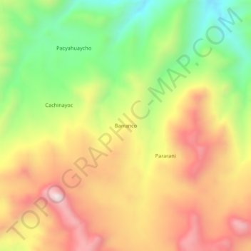 Mapa topográfico Barranco, altitud, relieve
